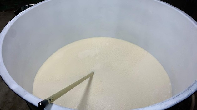 タンクのもろみに差し入れた櫂棒