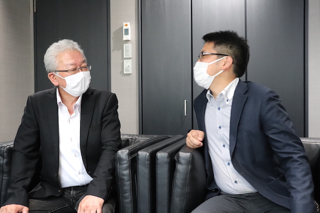 菊田社長と田村さんへのインタビューシーン