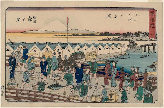 Edo period Kenbishi depicted in Hiroshige’s “the Fifty-three Stations of the Tokaido”