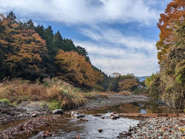 やまね酒造脇の入間川