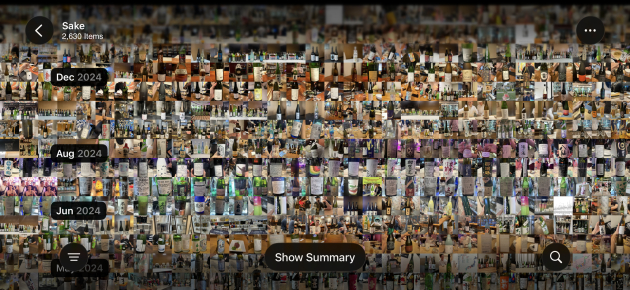 スマートフォンに保存されている日本酒の写真