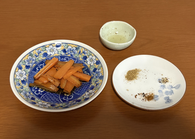 にんじんみりん醤油ソテーとスパイス