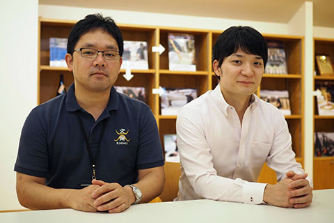 代表取締役社長 北西隆一郎さん(右)、杜氏の村上大介さん(左)