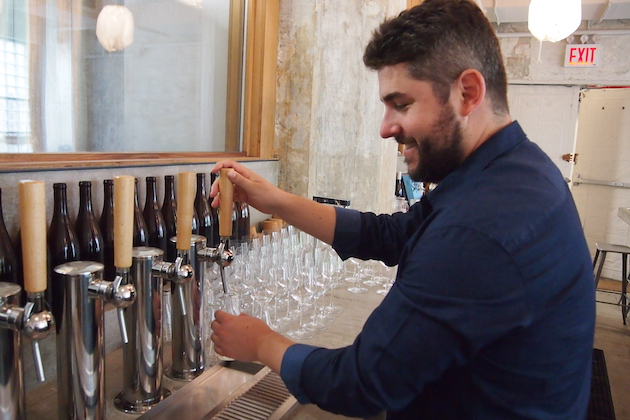 Brian serving in the taproom