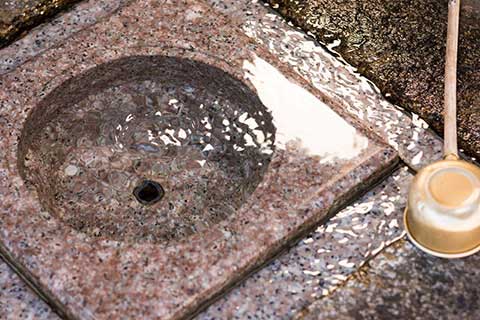 地下50mから汲み上げる仕込み水。