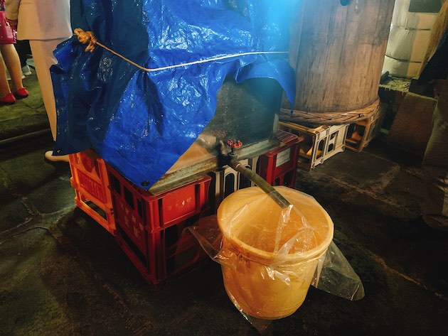 酒粕再発行酒用の自作の槽の写真